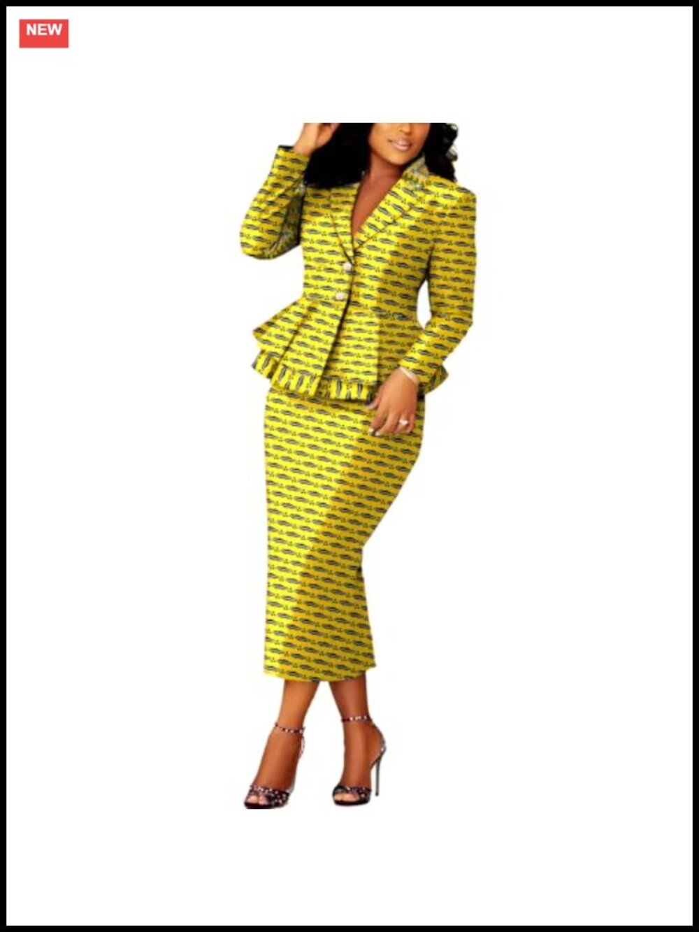 Women's 2PC African Wax Print Suit Blazer Maxi Skirt Cotton Dashiki Set